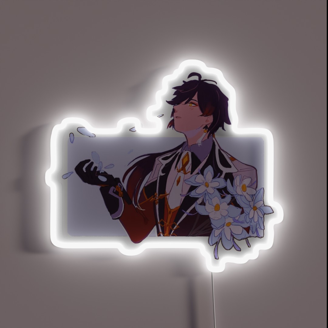 Zhongli And Dried Glaze Lilies RGB Neon Sign Zhongli And Dried Glaze Lilies RGB Neon Sign