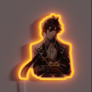 Zhongli Genshin Impact Geo Archon RGB Neon Sign