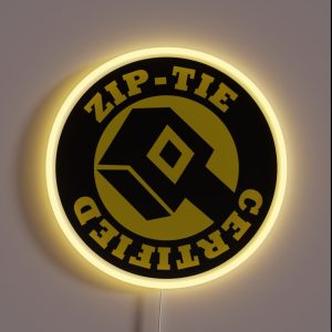 Zip Tie Certified Funny Hard Hat RGB Neon Sign