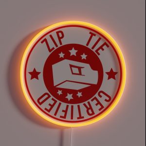 Zip Tie Certified Funny Hard Hat RGB Neon Sign